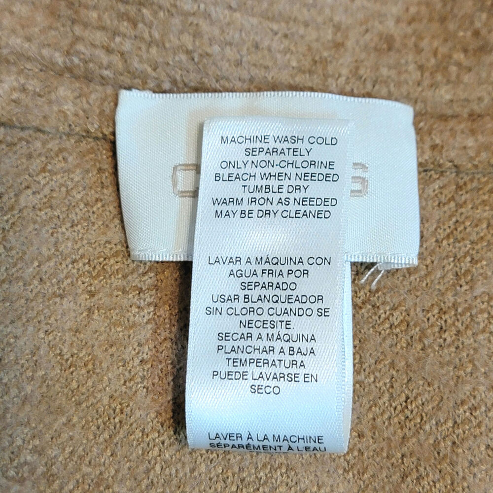 Chico's Wool Blend Tailored Blazer Jacket Button Front Camel Tan Size 1 Medium - Picture 13 of 14
